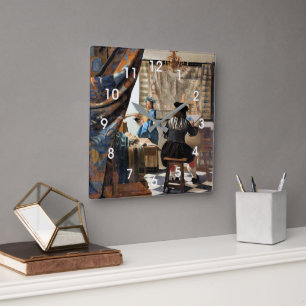 Vermeer - The Art of Painting Square Wall Clock
