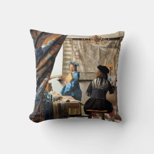 Vermeer - The Art of Painting Throw Pillow