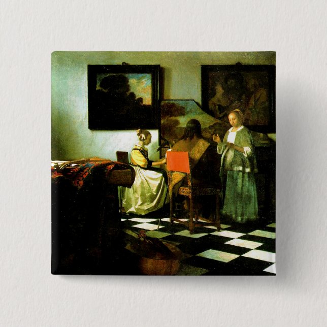 Vermeer: The Concert artwork 2 Inch Square Button (Front)