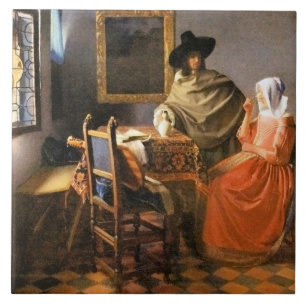 Vermeer - The Glass of Wine, Tile