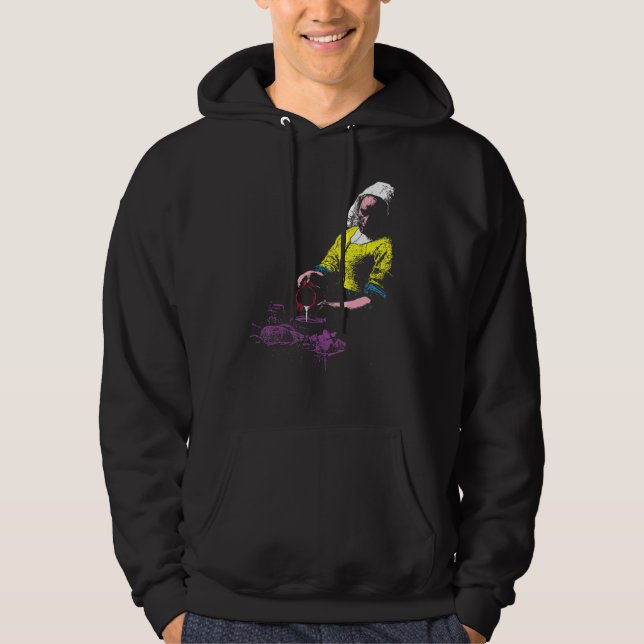 Vermeer The Milkmaid Pop 80s Pop Minimal Baroque A Hoodie (Front)