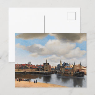 Vermeer - View of Delft   Cityscape Painting Postcard