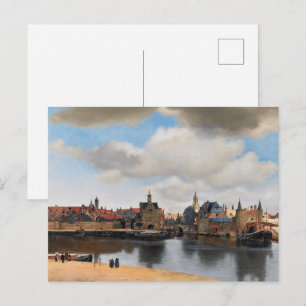 Vermeer - View of Delft   Cityscape Painting Postcard