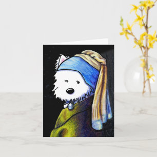 Vermeer Westie avec carte de note à oreille perle