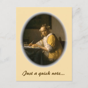 Vermeer's Letter Writer Postcard