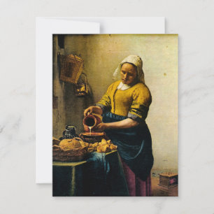 Vermeer's Maidservant Pouring Milk (circa 1660) Invitation