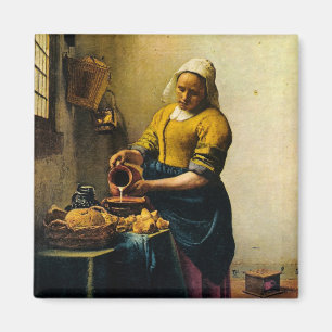Vermeer's Maidservant Pouring Milk (circa 1660) Magnet