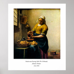 Vermeer's Maidservant Pouring Milk (circa 1660) Poster