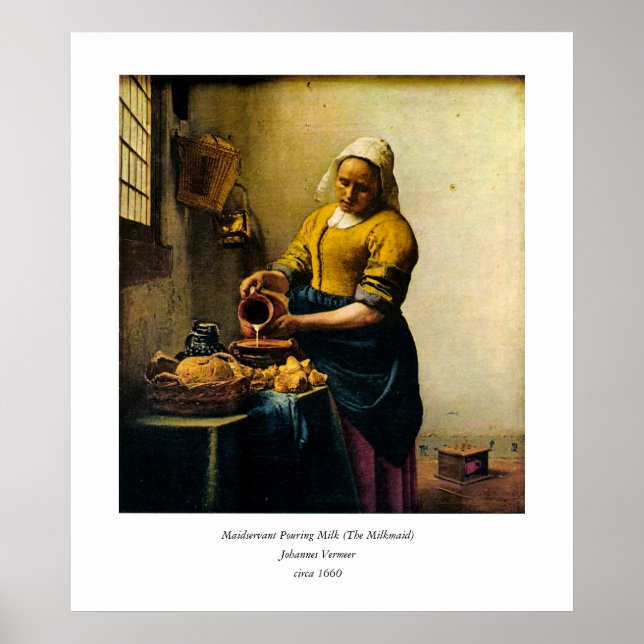 Vermeer's Maidservant Pouring Milk (circa 1660) Poster (Front)