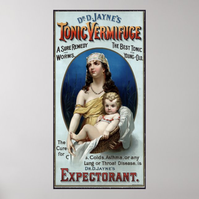 VERMIFUGE WORM and LUNG MEDICINE 1889 Poster (Front)