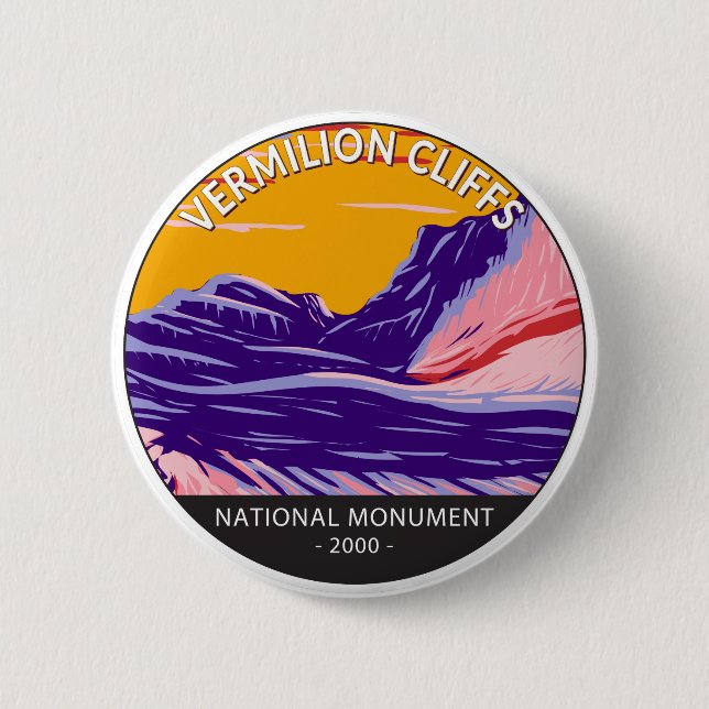 Vermilion Cliffs National Monument White Pocket  2 Inch Round Button (Front)