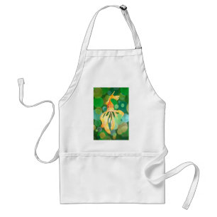 Vermilion Goldfish Swimming In Green Bubbles Standard Apron