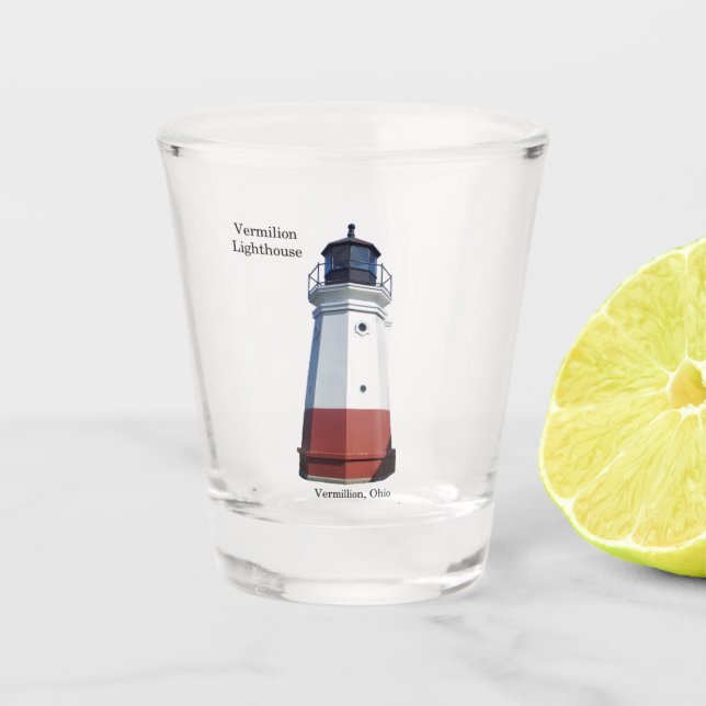 Vermilion Lighthouse shot glass (Front)