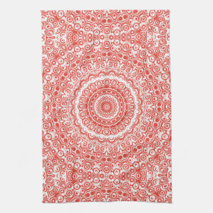 Vermilion Mandala Pattern Kitchen Towel