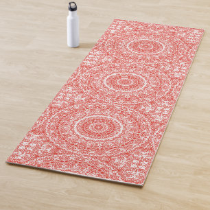 Vermilion Mandala Pattern Yoga Mat