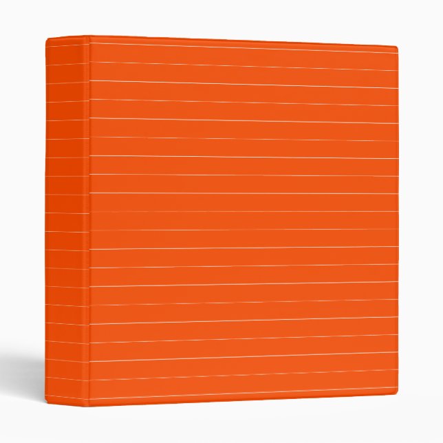 Vermilion Red and White Thin Horizontal Striped Binder (Front/Spine)