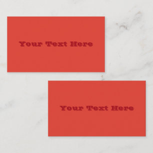 Vermilion Red Autumn Fall Season Solid Colour Business Card