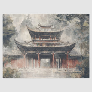 Vermilion Temple Gate Watercolor Ink (1) Tissue Paper