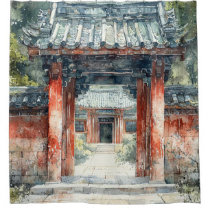 Vermilion Temple Gate Watercolor Ink (2)