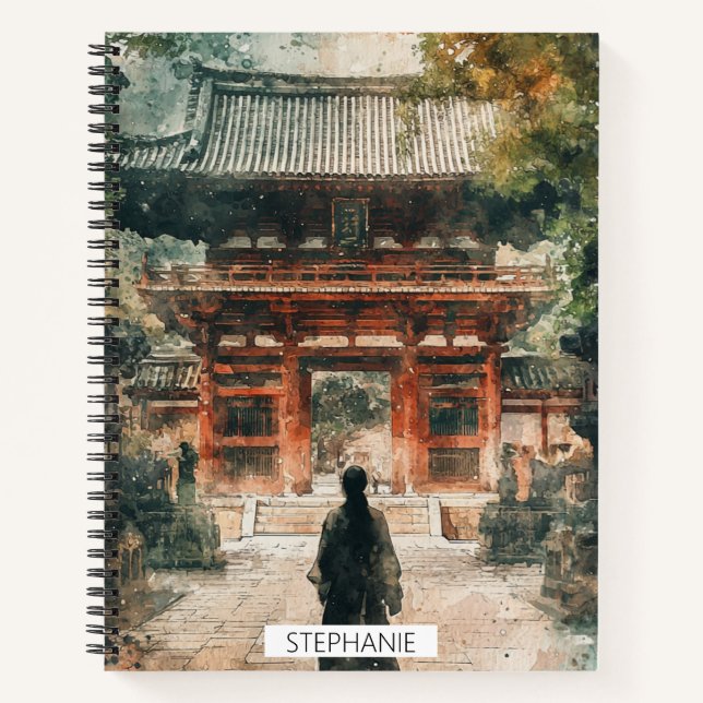 Vermilion Temple Gate Watercolor Ink (4) Notebook (Front)