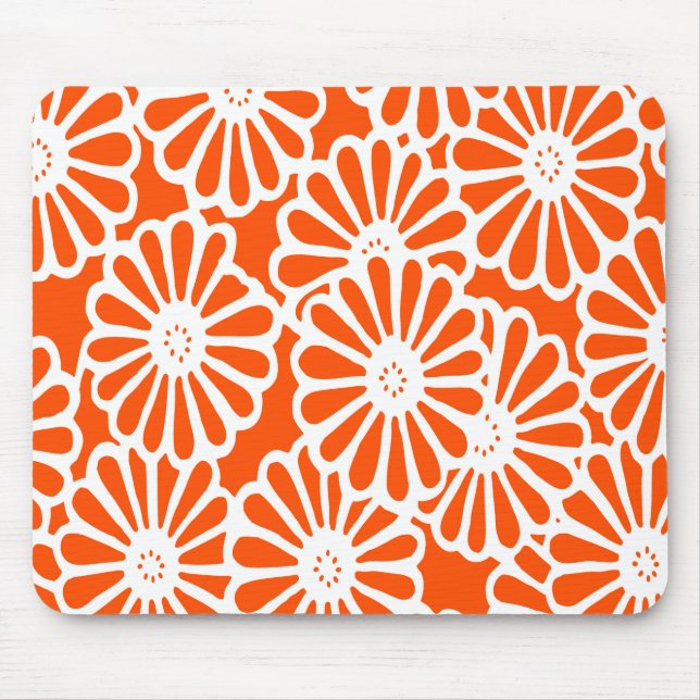 Vermillion Asian Moods Floral Mouse Pad (Front)