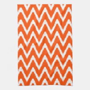 Vermillion Asian Moods Ikat Chevrons Kitchen Towel