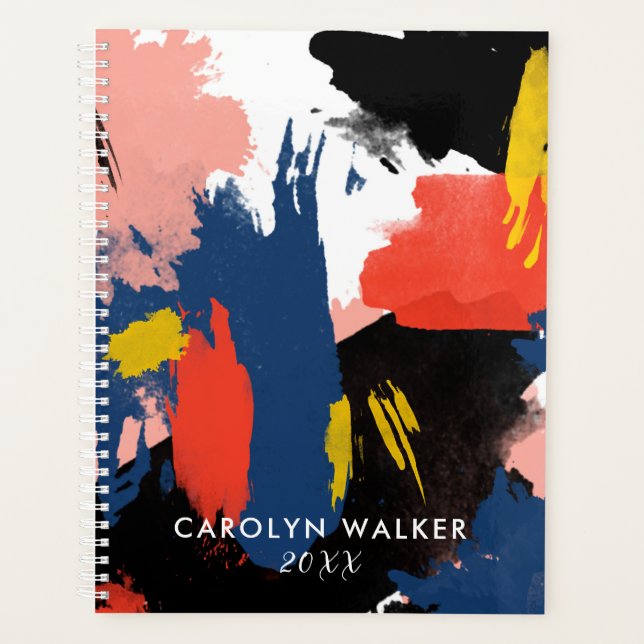 Vermillion Black & Navy - Aquarelle Abstraite (Devant)