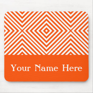 Vermillion Diamond Chevron with custom name Mouse Pad