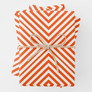 Vermillion Diamond Chevron Wrapping Paper Sheet