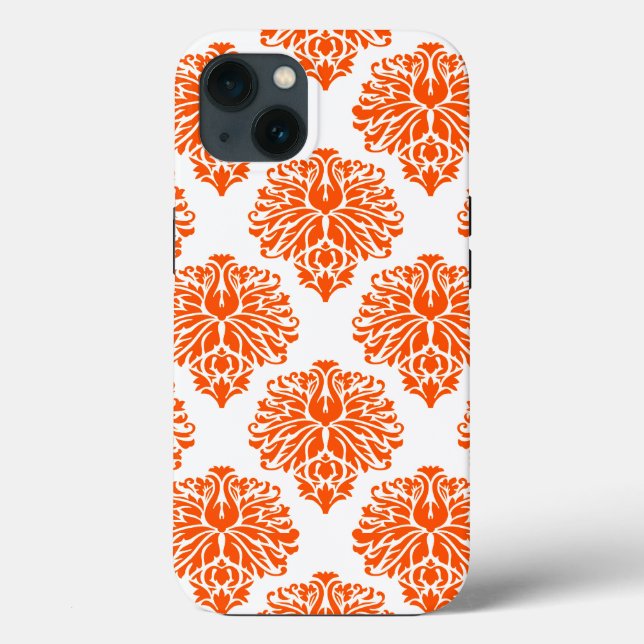 Vermillion Elegant Damask Case-Mate iPhone Case (Back)