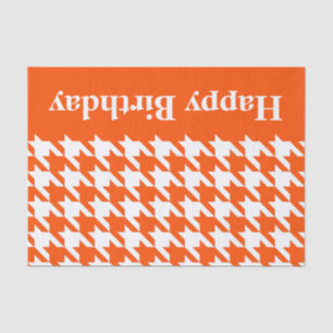 Vermillion Elegant Houndstooth with custom text Tissue Paper