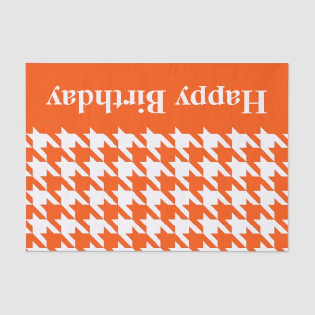 Vermillion Elegant Houndstooth with custom text Tissue Paper (Front)