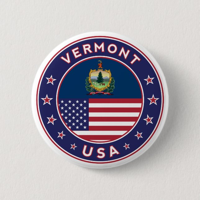 Vermont 2 Inch Round Button (Front)