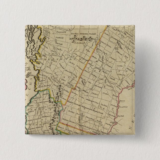 Vermont 9 2 inch square button (Front)