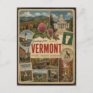 Vermont Authentic Vintage Style Postcard
