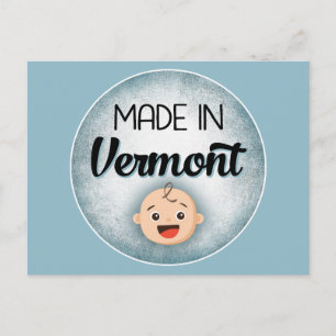 Vermont Baby Funny Blue New Boy Carte postale