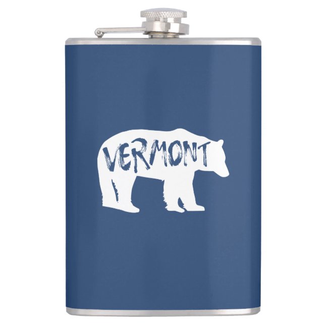 Vermont Bear Hip Flask (Front)