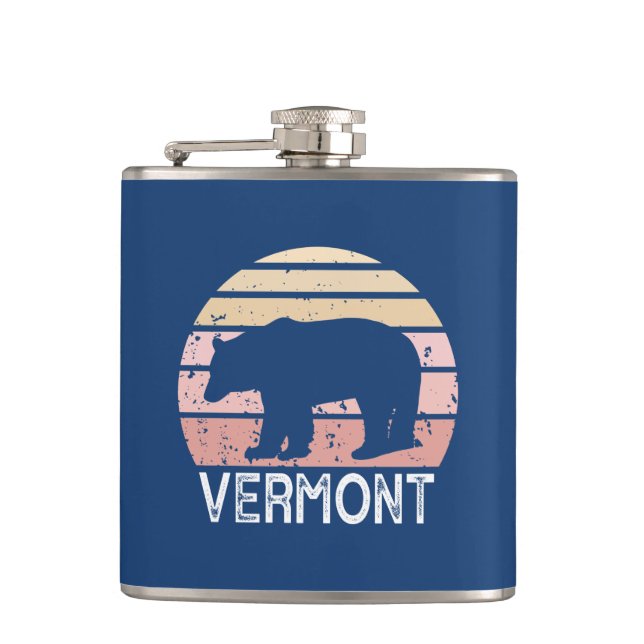 Vermont Bear Hip Flask (Front)