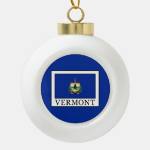 Vermont Ceramic Ball Christmas Ornament