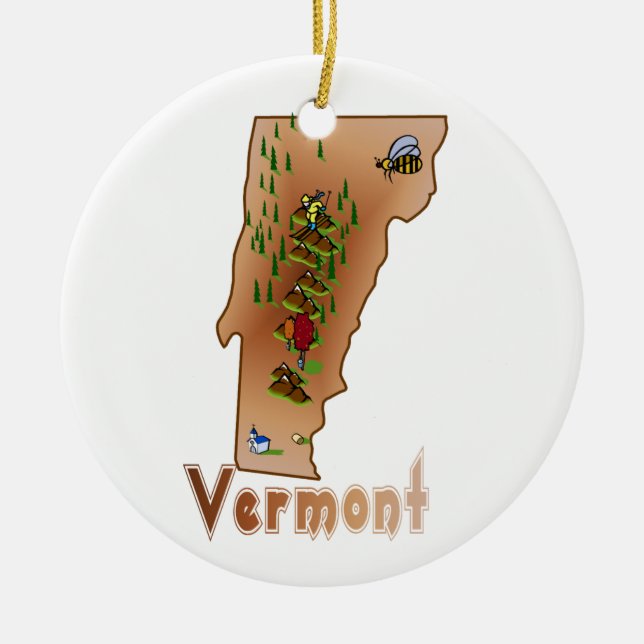 Vermont Christmas Tree Ornament (Front)