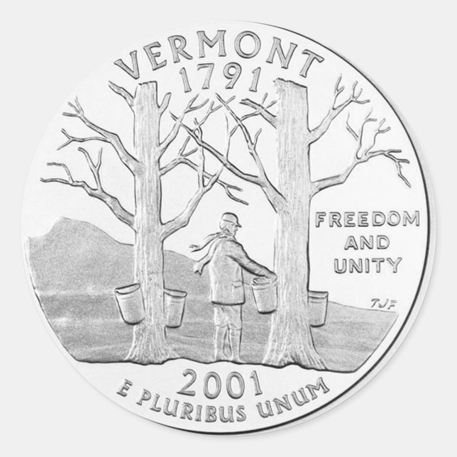 Vermont Classic Round Sticker (Front)