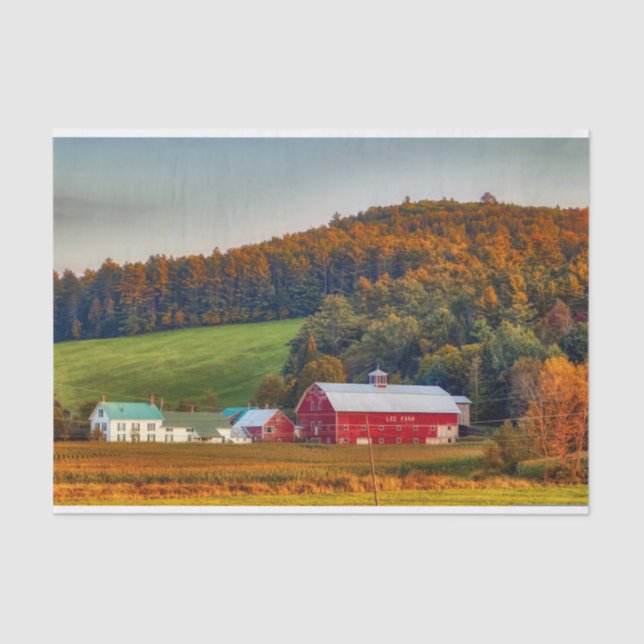 Vermont Dairy Farm in the Autumn Tissue Paper (Front)