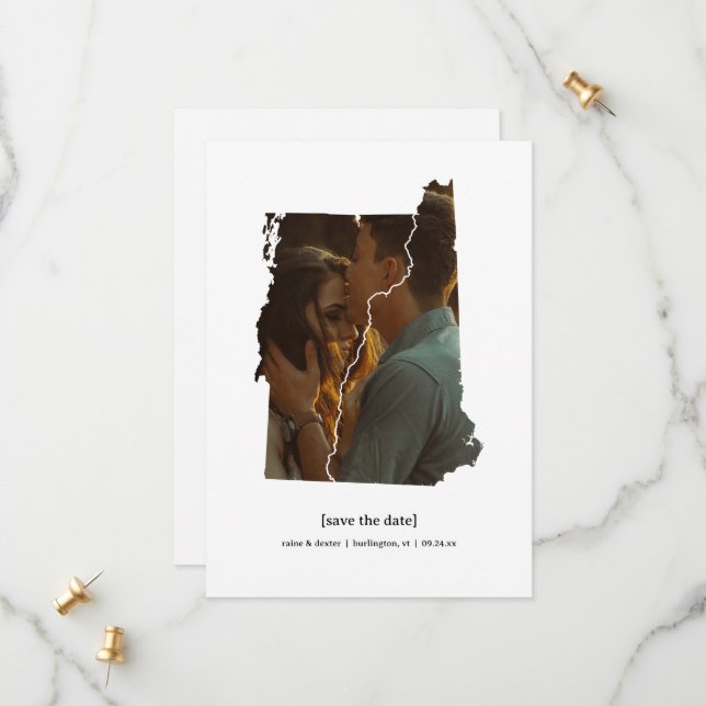 Vermont et New Hampshire Enregistrer la date Carte (Devant/Arrière en situation)