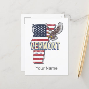 Vermont États-Unis Retro State Carte Vintage États
