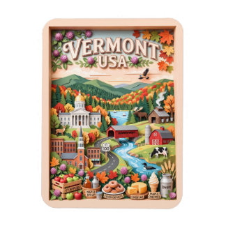 Vermont Fall Travel New England Nature Landmarks Magnet