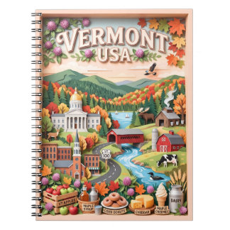 Vermont Fall Travel New England Nature Landmarks Notebook