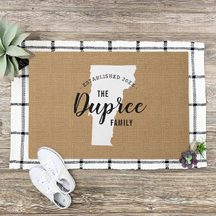 Vermont Family Monogram State Doormat