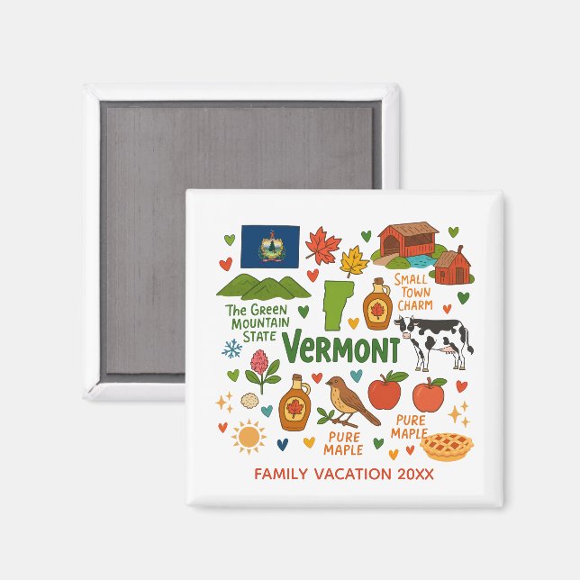 Vermont Family Vacation Keepsake Custom Magnet (Recto/Verso)