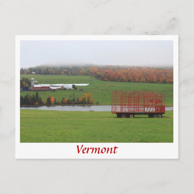 Vermont Farm October Rain Postcard (Front)