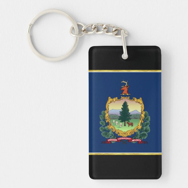 Vermont flag keychain (Front)